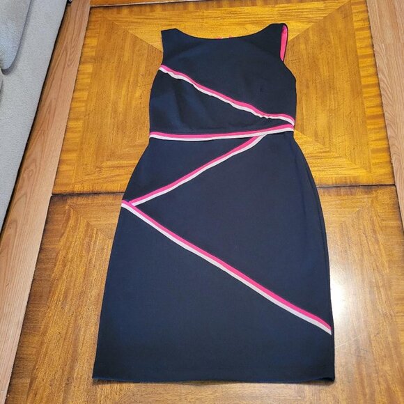 Muse Black Dress with Pink & Beige Ribbon Detail - Picture 2 of 13